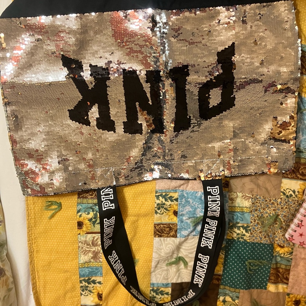 PINK Sequin Tote Bag